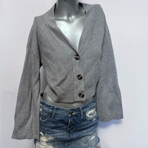 Dynamite Grey Button Cardigan Sweater